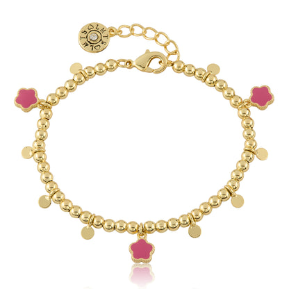 LMTS Classic! Bead & Disc Dangles  Flowers Bracelet