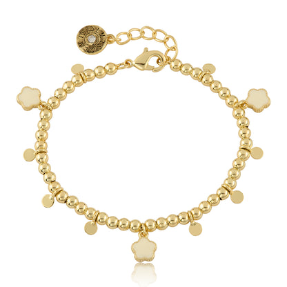 LMTS Classic! Bead & Disc Dangles  Flowers Bracelet