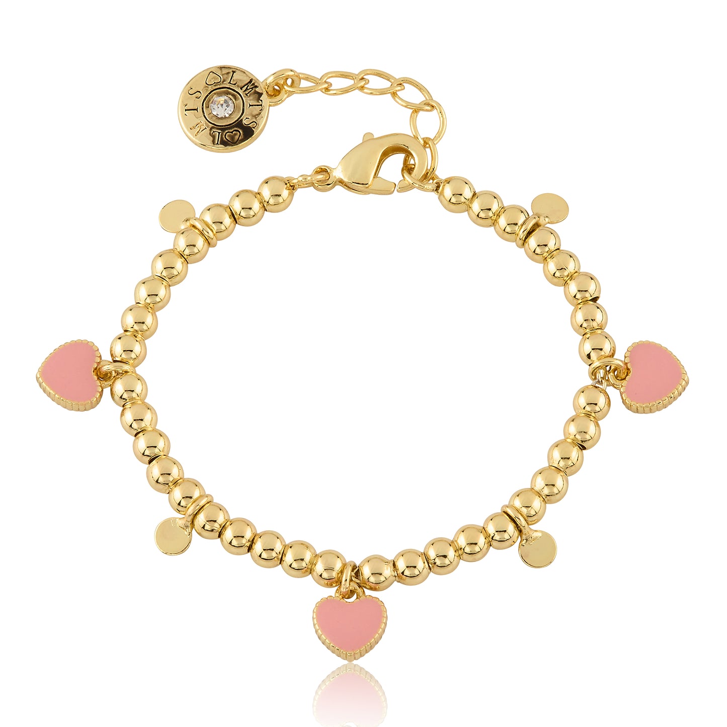 LMTS Classic! Bead & Disc Dangles  Hearts Bracelet