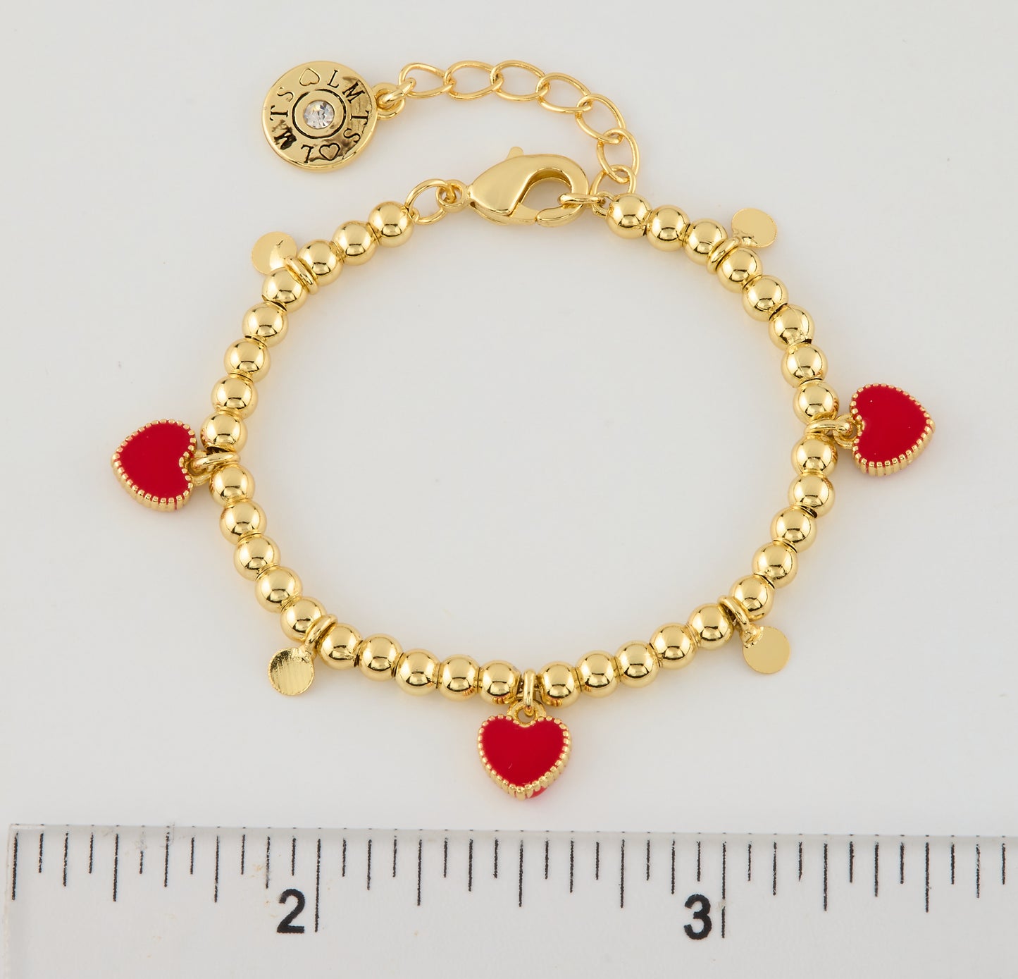 LMTS Classic! Bead & Disc Dangles  Hearts Bracelet