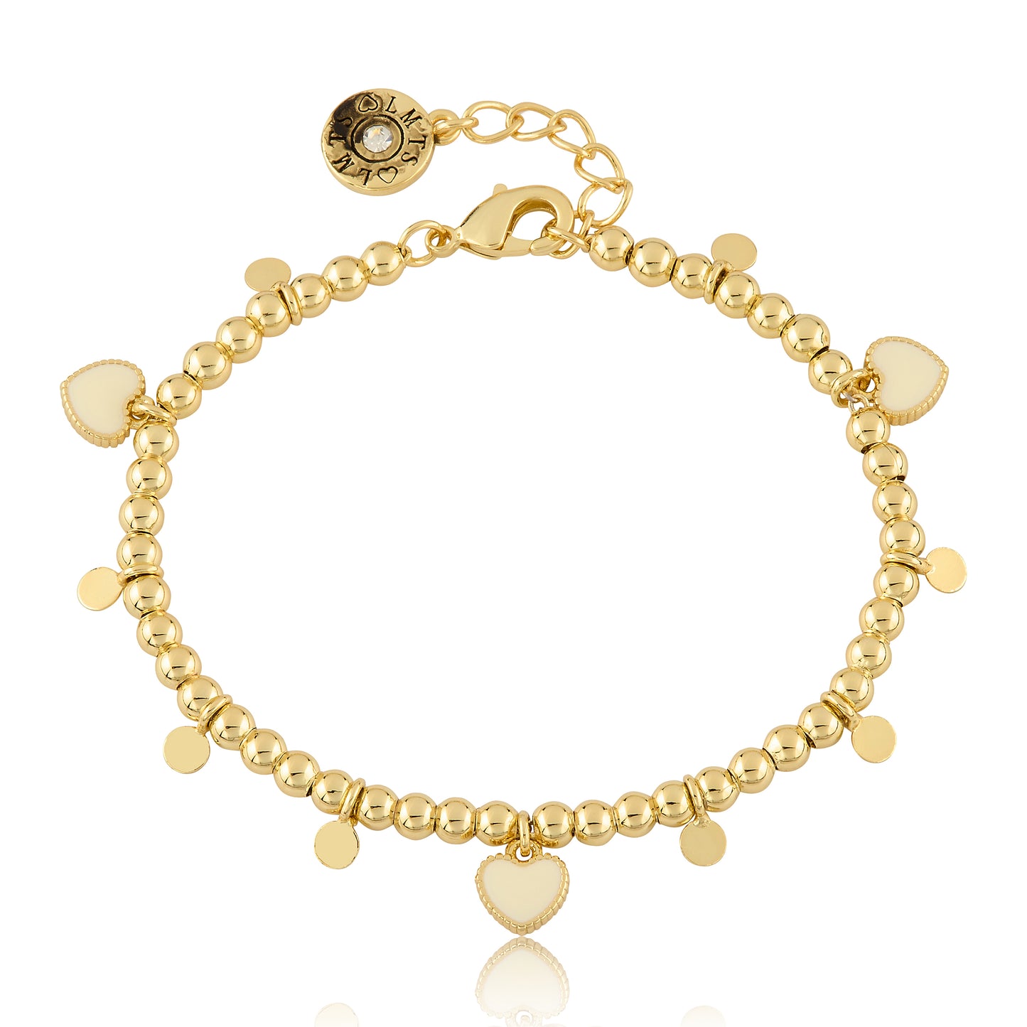 LMTS Classic! Bead & Disc Dangles  Hearts Bracelet