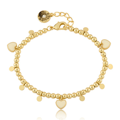 LMTS Classic! Bead & Disc Dangles  Hearts Bracelet