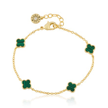 14K Gold Plated 8mm Clover Station Chain Bracelet Wholesale