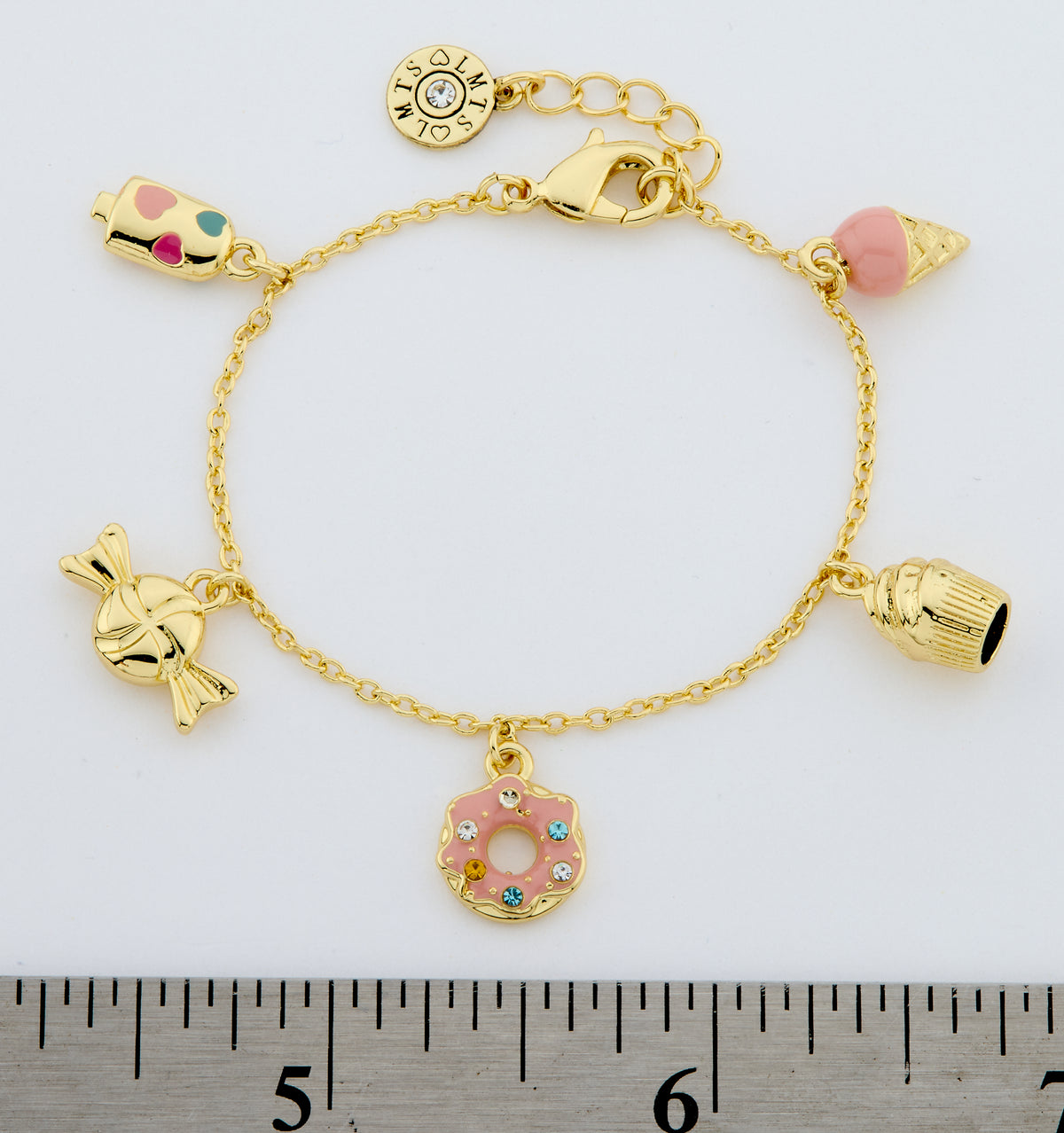 14k Gold Plated Enamel & 3D Treats Charm Bracelet
