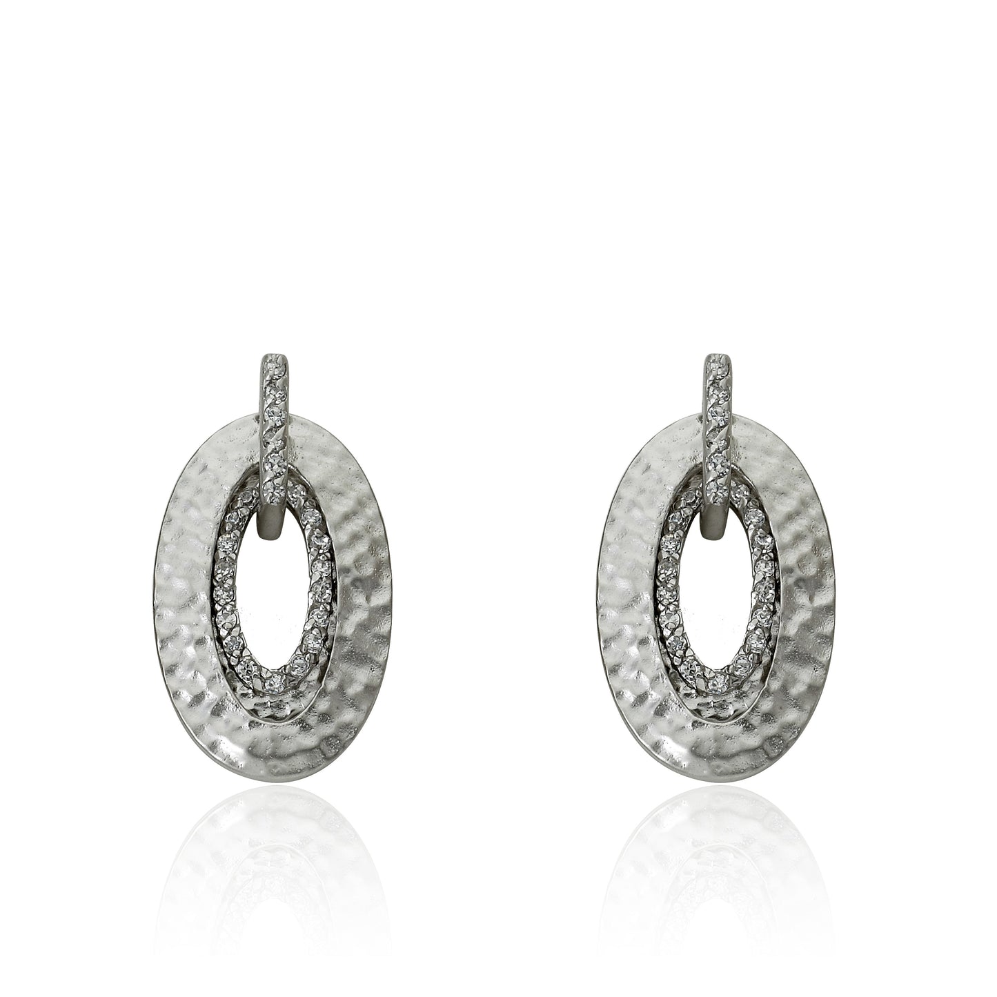 14K Gold Plated Retro Hammered Teardrop In Teardrop Earring Wholesale