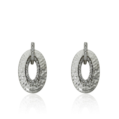 14K Gold Plated Retro Hammered Teardrop In Teardrop Earring Wholesale