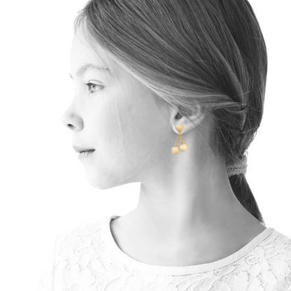 Gold Heart Lariat Earring