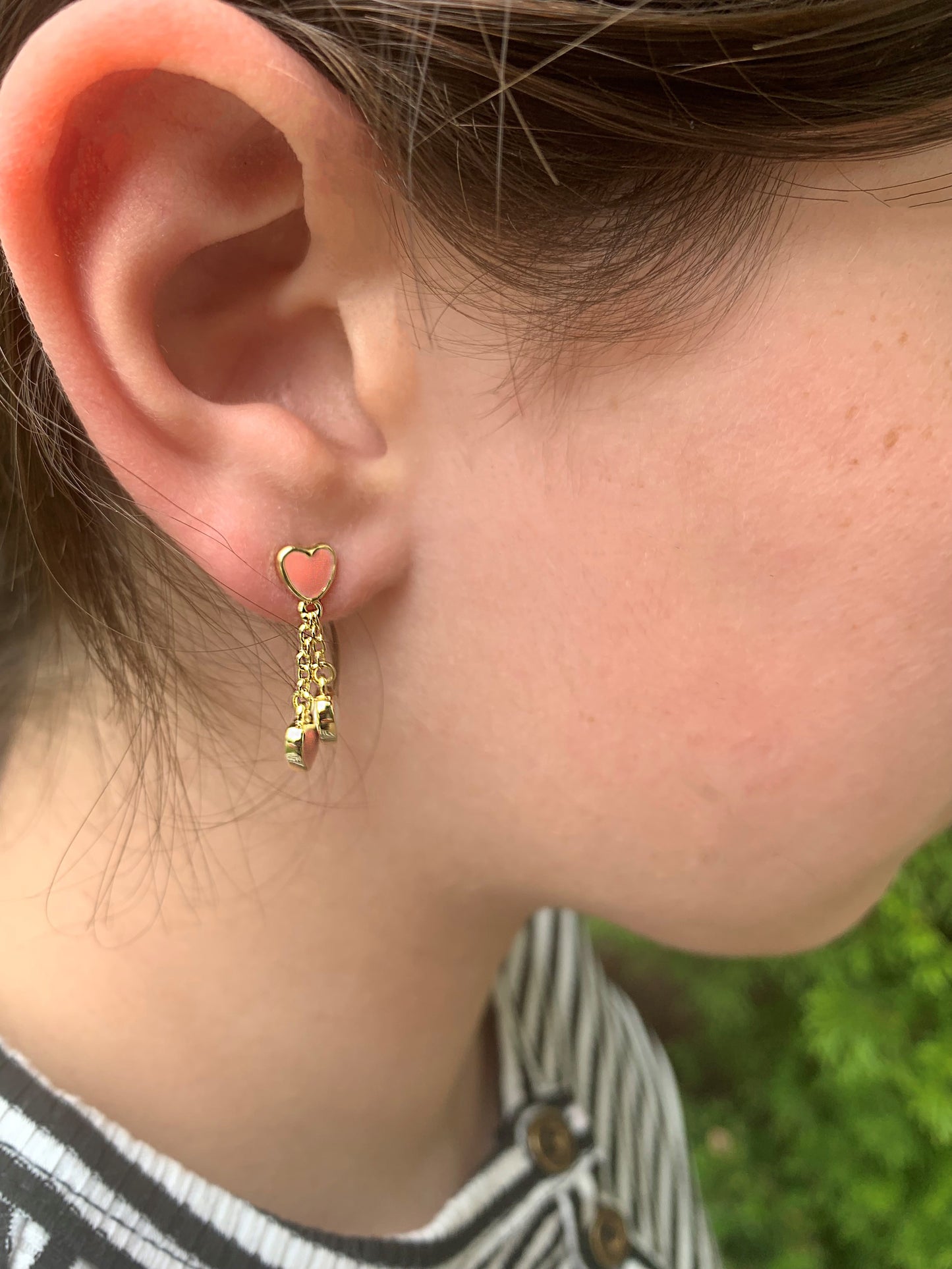 Enamel Heart Dangle Earring