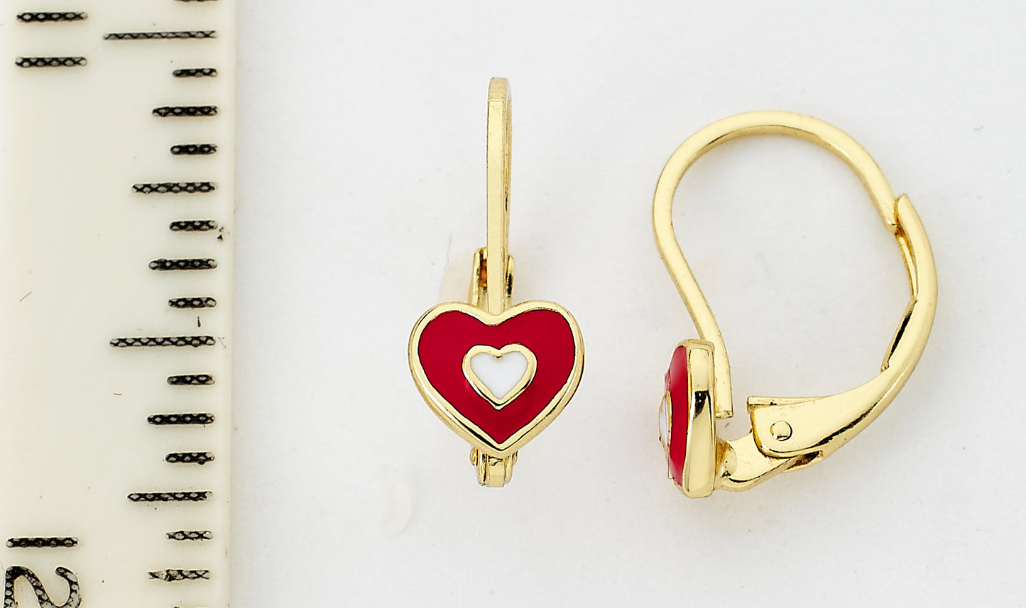 Enamel Double Love Earring