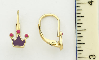 Enamel Crown Earring