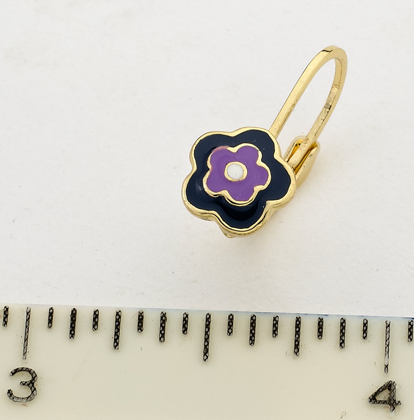 Frosted Flower Enamel Earring