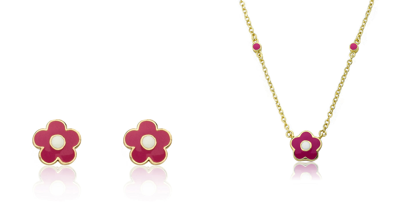 Enamel Flower Stud Earring