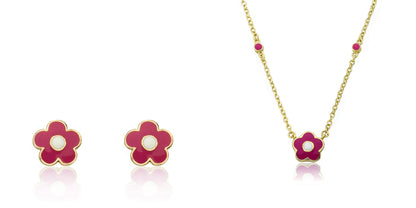 Enamel Flower Stud Earring