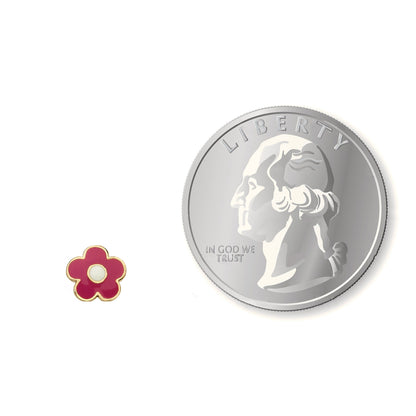 Enamel Flower Stud Earring