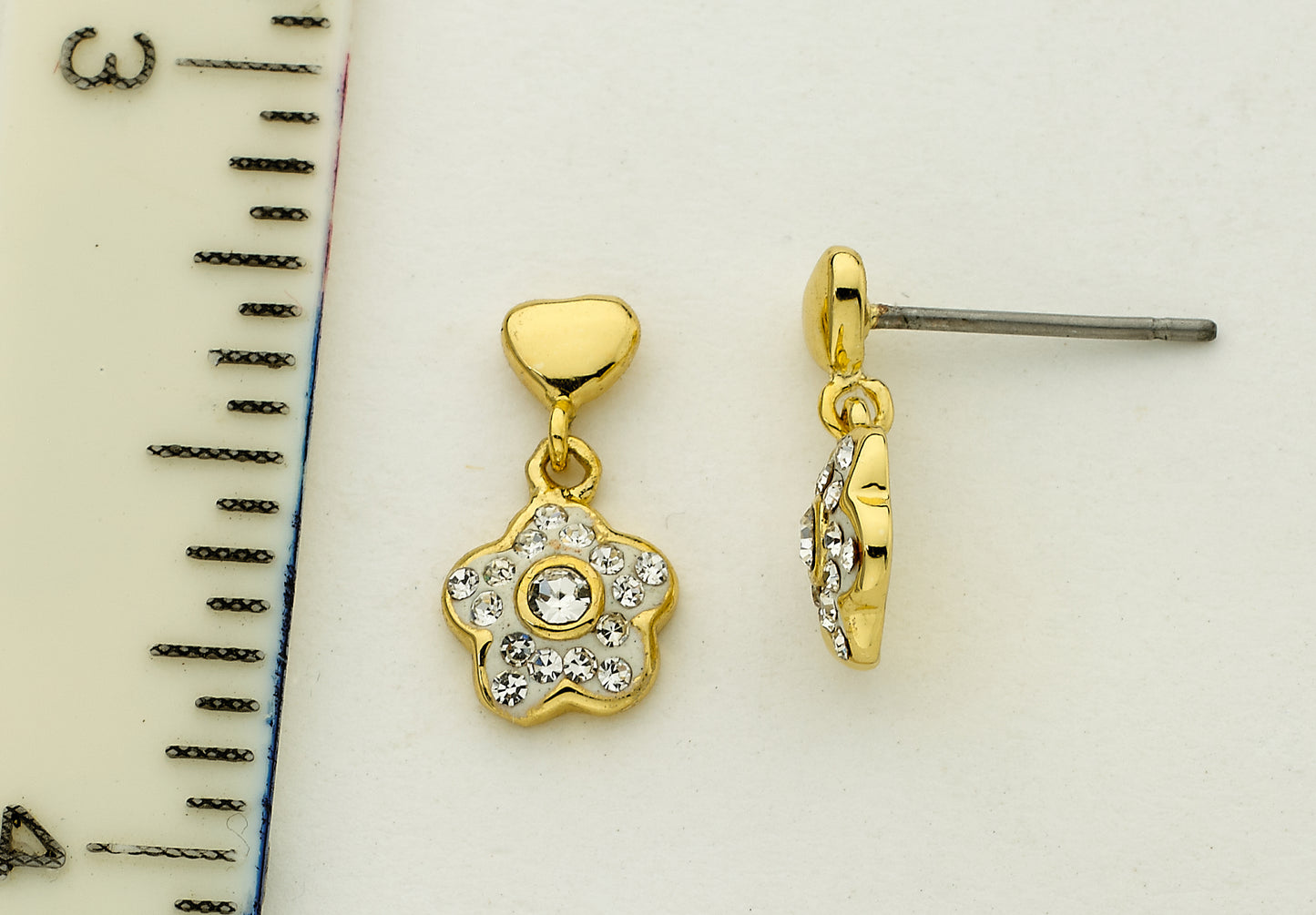 Crystal Flower Dangle Earrings