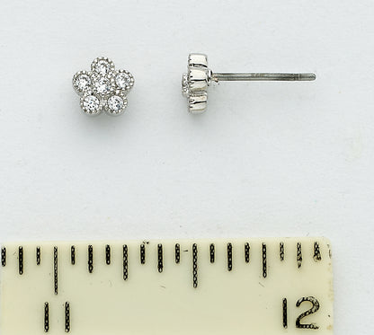 Cz Flower Stud Earring