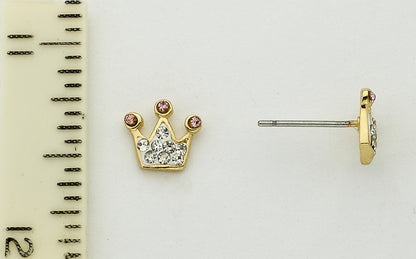 Crystal Crown Stud Earring