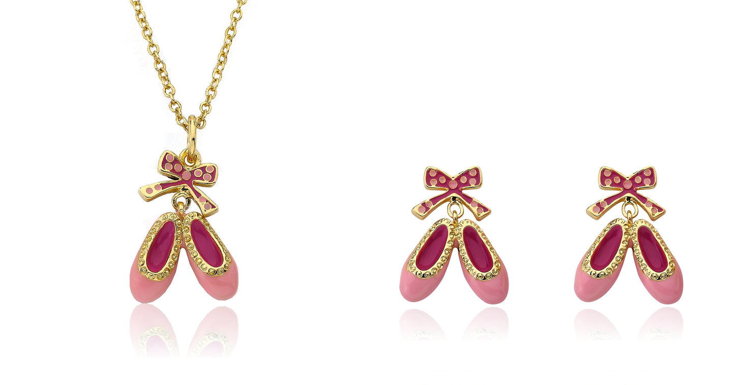 14K Gold Plated BALLET BEAUTY Ballet Shoes Dangle Earring Wholesale