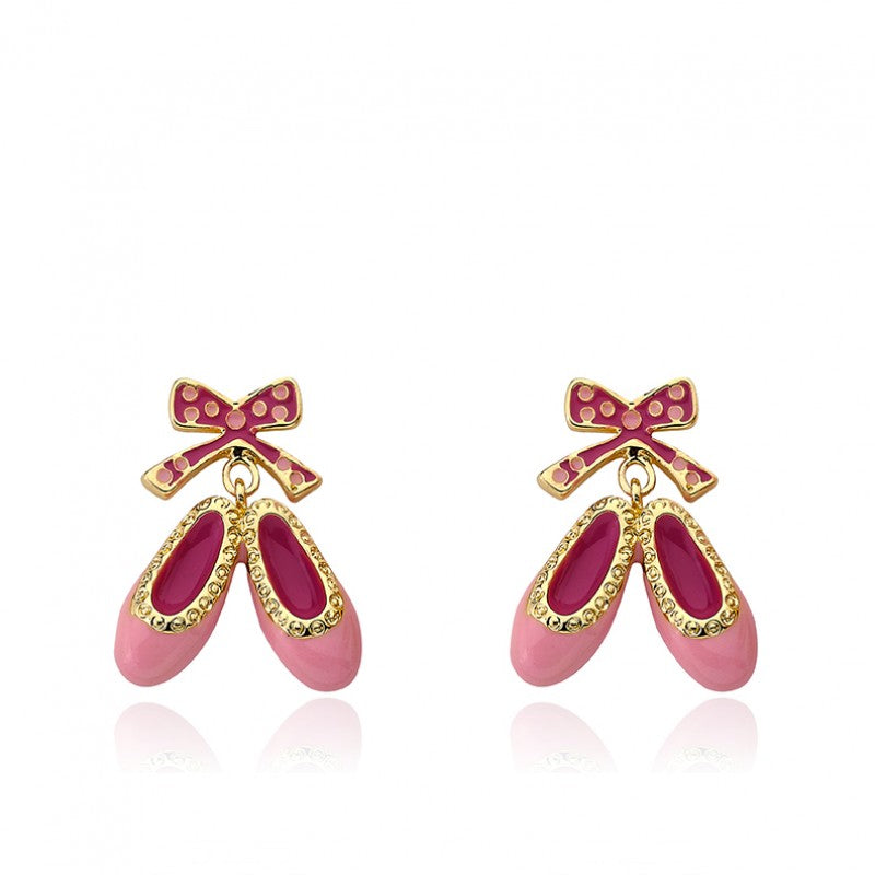 14K Gold Plated BALLET BEAUTY Ballet Shoes Dangle Earring Wholesale