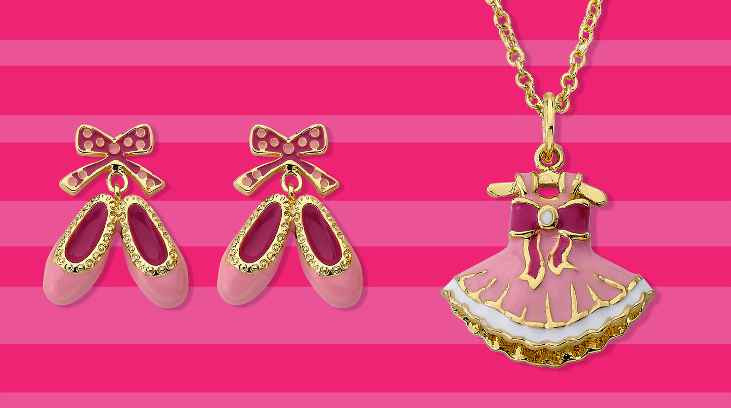 14K Gold Plated BALLET BEAUTY Ballet Shoes Dangle Earring Wholesale