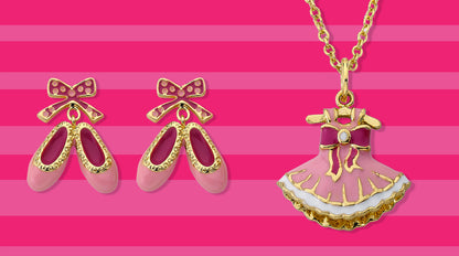 14K Gold Plated BALLET BEAUTY Ballet Shoes Dangle Earring Wholesale