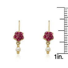 Crystal Flower & Pearl Dangle Earring Wholesale