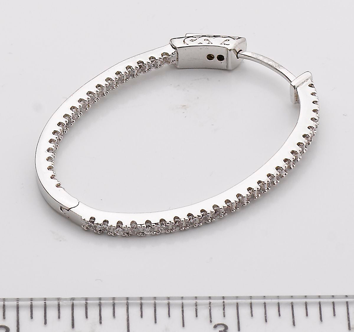 Rhodium Plated Retro Classic U Hoop Earrings Wholesale