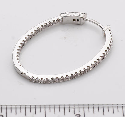 Rhodium Plated Retro Classic U Hoop Earrings Wholesale