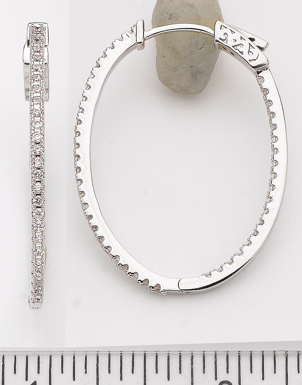 Rhodium Plated Retro Classic U Hoop Earrings Wholesale