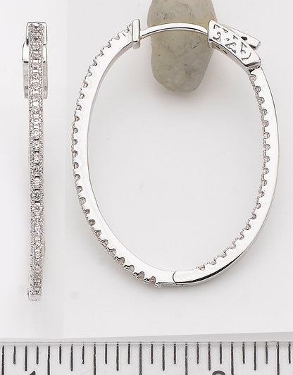 Rhodium Plated Retro Classic U Hoop Earrings Wholesale