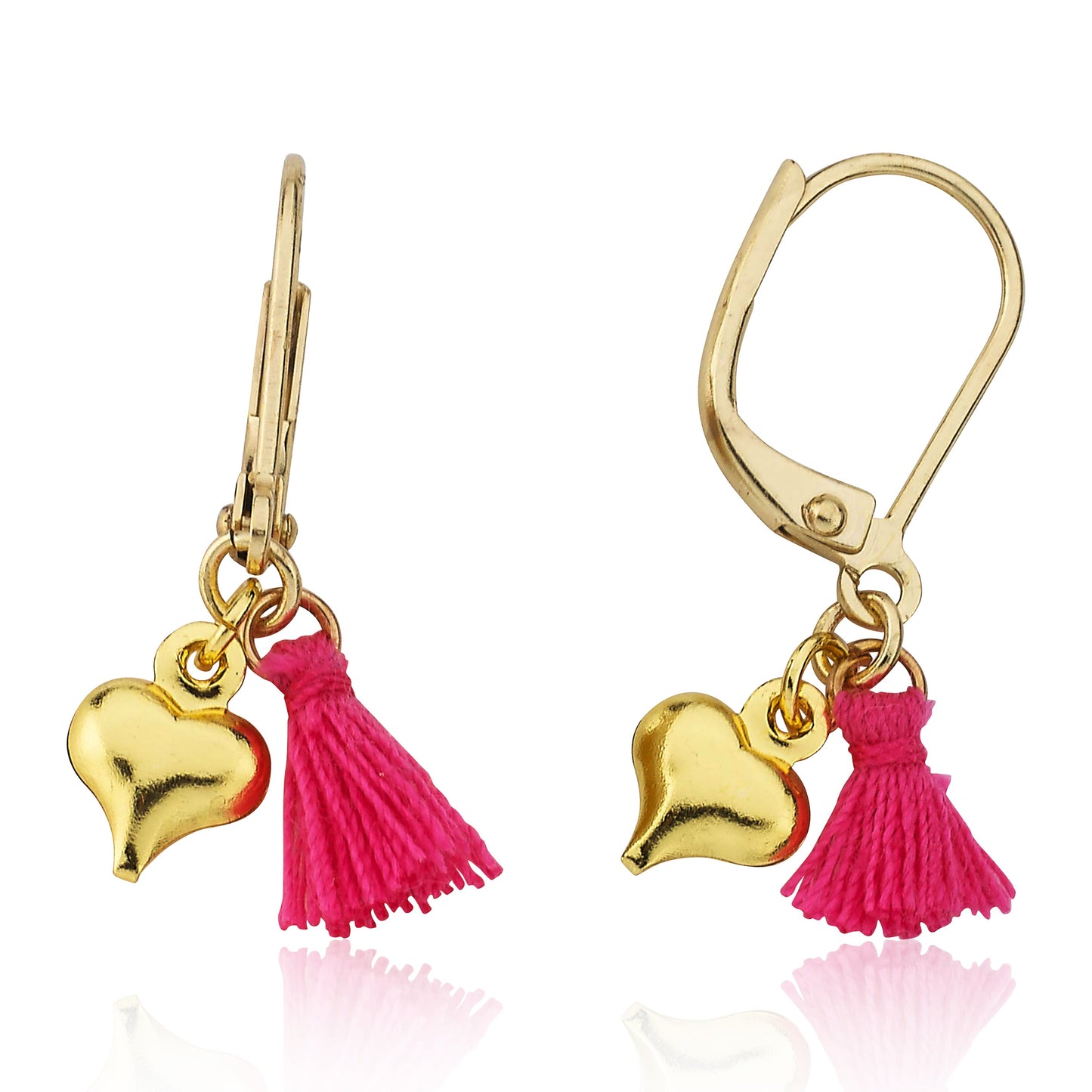 Mileez Mini Tassel & Heart Dangle Leverback Earring Wholesale