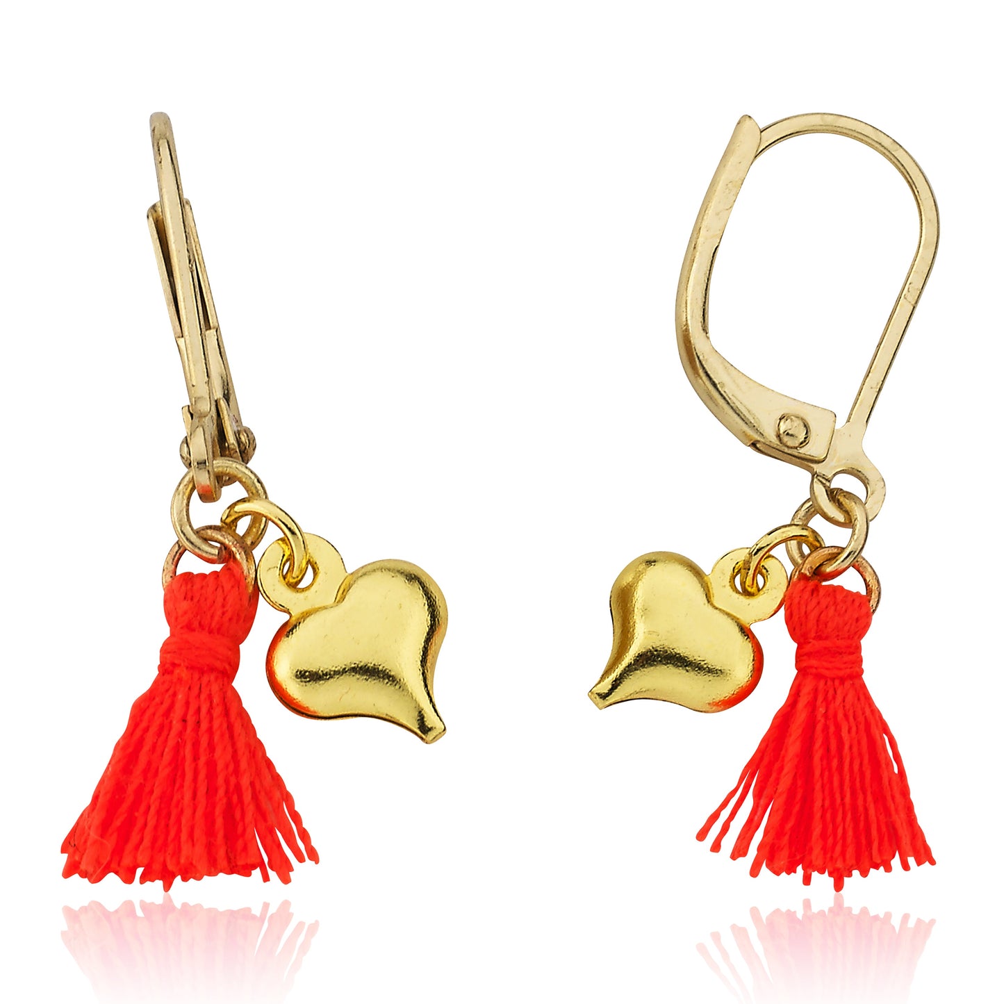 Mileez Mini Tassel & Heart Dangle Leverback Earring Wholesale