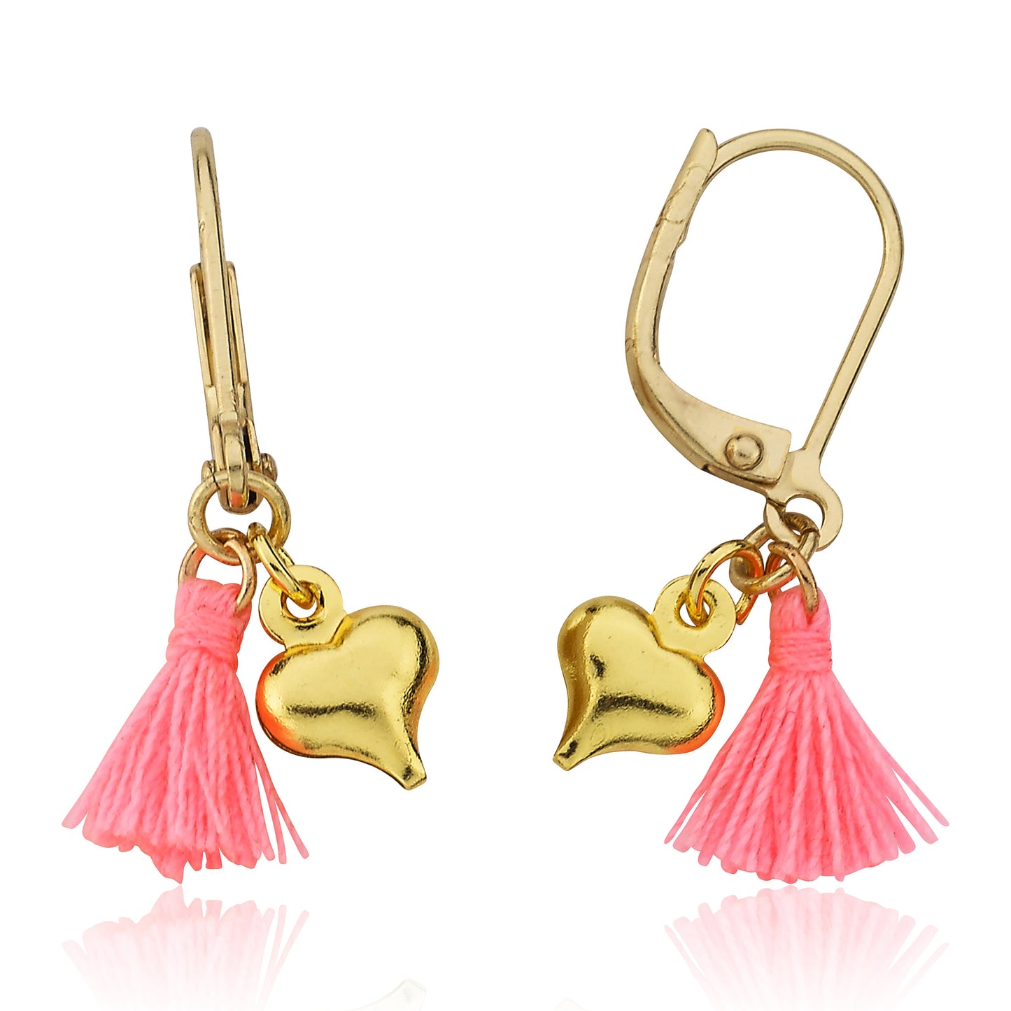 Mileez Mini Tassel & Heart Dangle Leverback Earring Wholesale