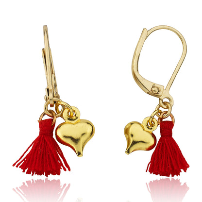 Mileez Mini Tassel & Heart Dangle Leverback Earring Wholesale