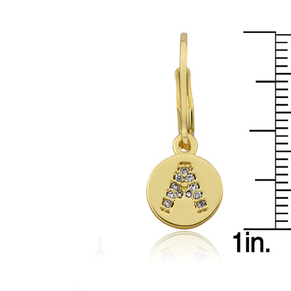 Classic! Initial Disc Leverback Earring