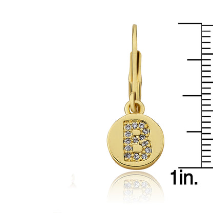 Classic! Initial Disc Leverback Earring