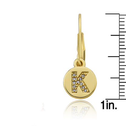 Classic! Initial Disc Leverback Earring