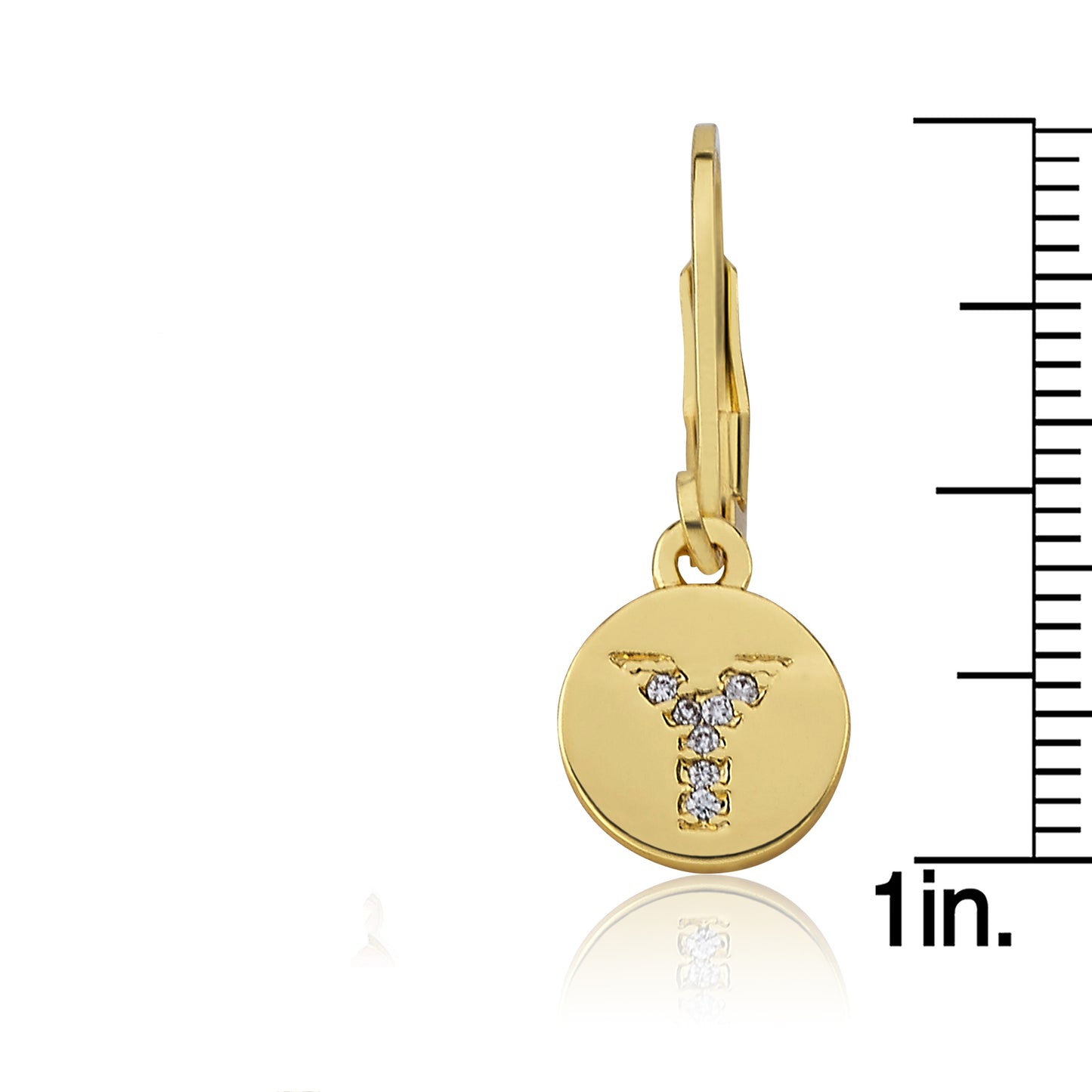 Classic! Initial Disc Leverback Earring