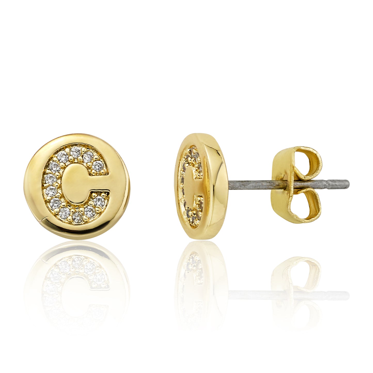 LMTS Classic! Initial Disc Stud Earring