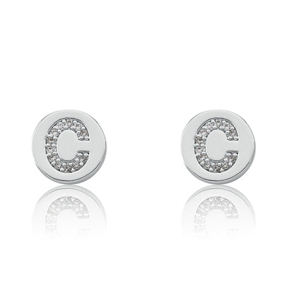 LMTS Classic! Initial Disc Stud Earring