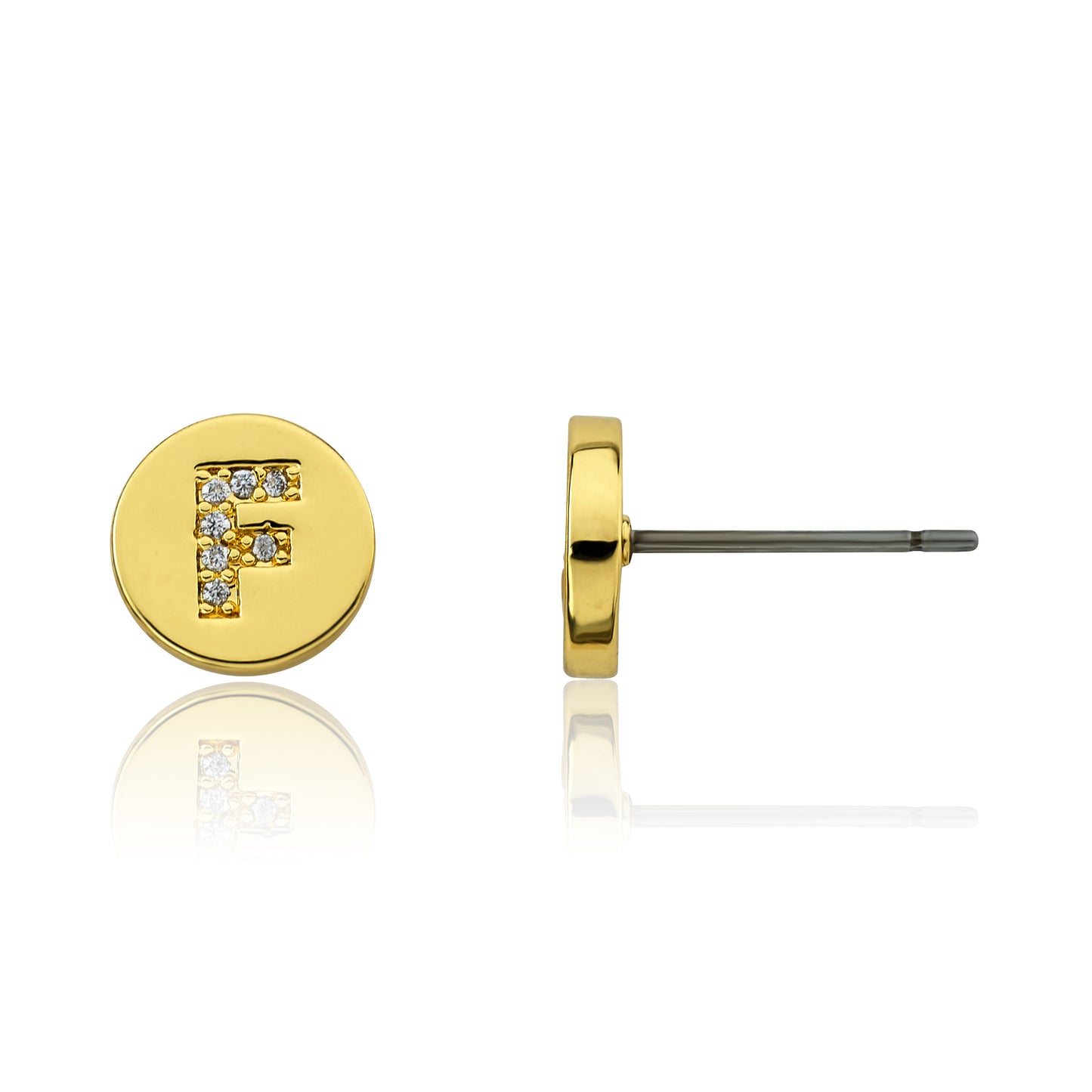 LMTS Classic! Initial Disc Stud Earring