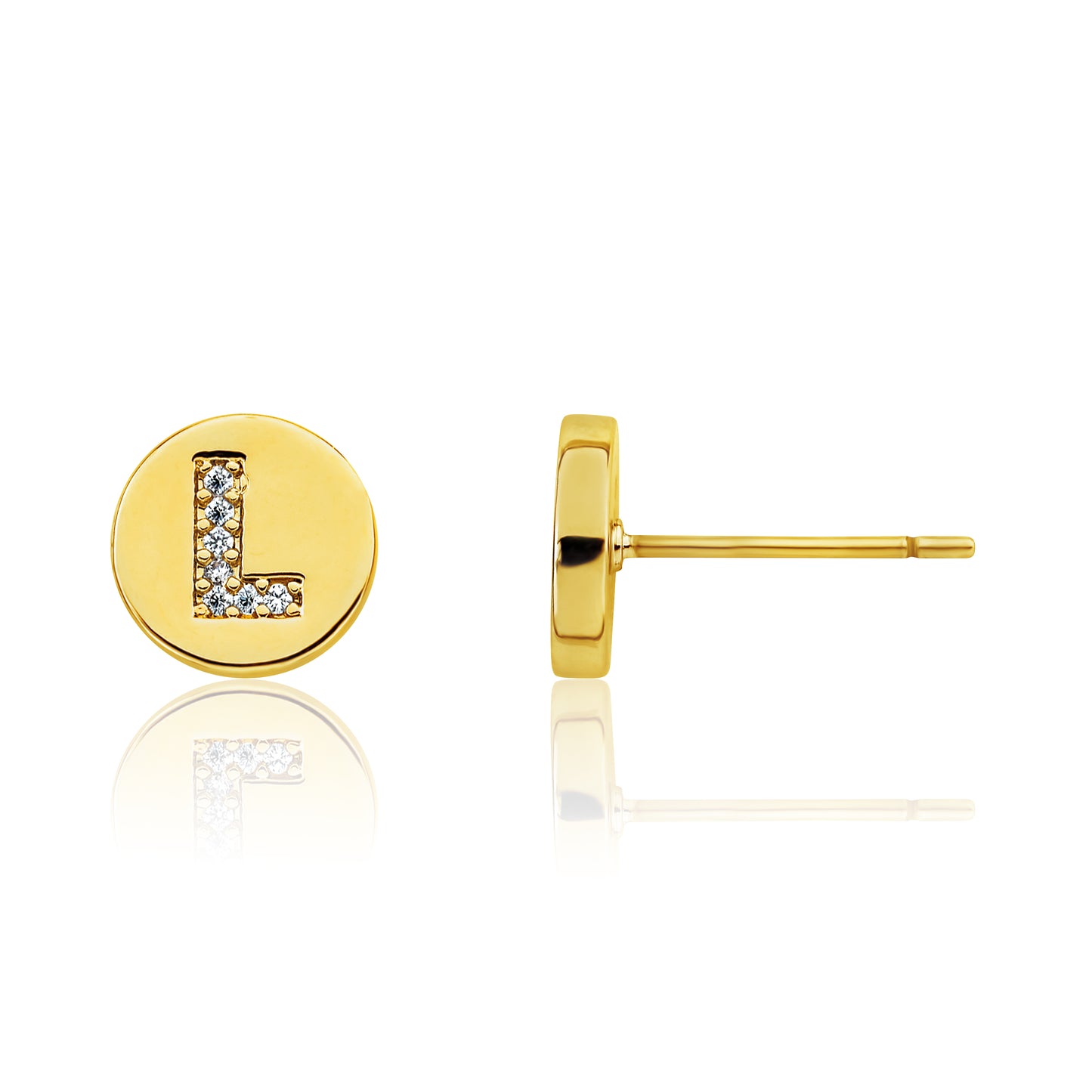 LMTS Classic! Initial Disc Stud Earring