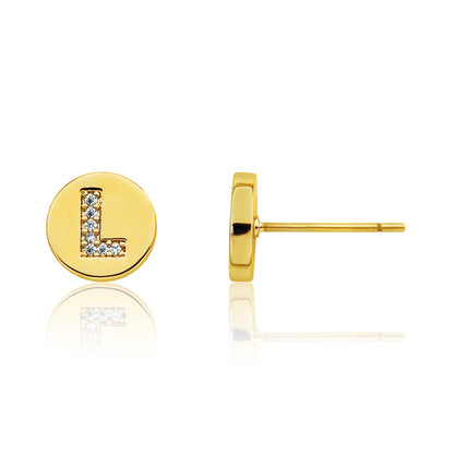 LMTS Classic! Initial Disc Stud Earring