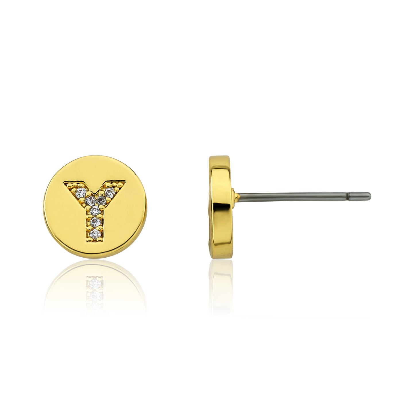 LMTS Classic! Initial Disc Stud Earring