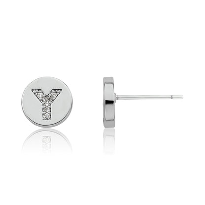 LMTS Classic! Initial Disc Stud Earring