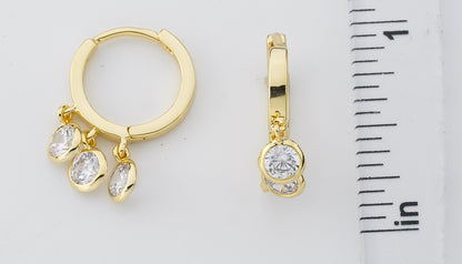 Cz Bezel Dangle Earring