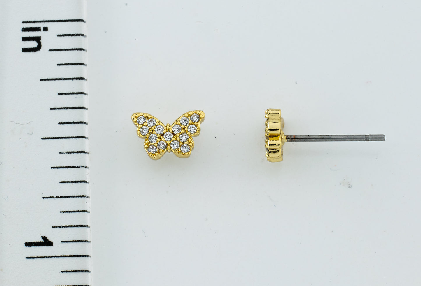 CZ Filled Butterfly Stud Earring