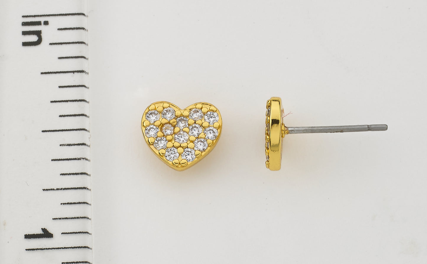 CZ Filled Big Heart Stud Earring