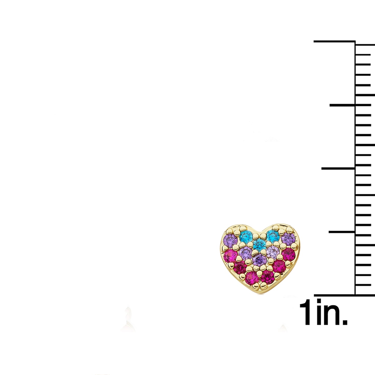 CZ Filled Big Heart Stud Earring