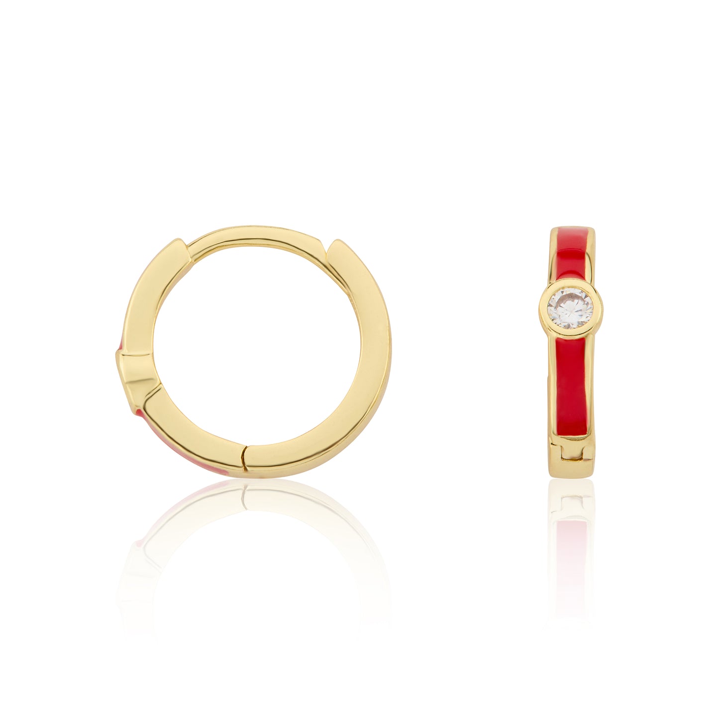 Cz Enamel Huggy Earring